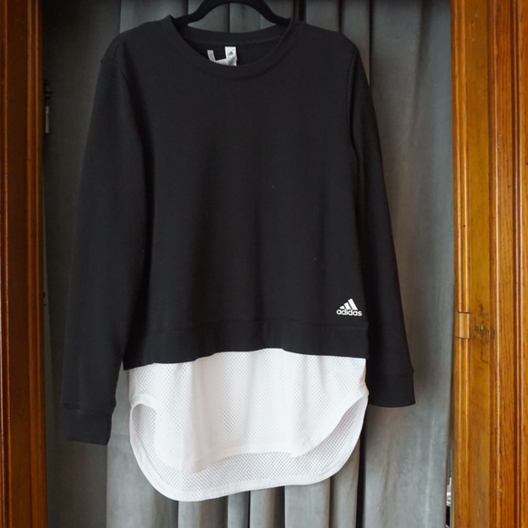 adidas Tops - adidas sweatshirt cropped with mesh underlay